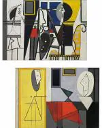 DECOR ADVENTURES Painter and Model and the Studio by Pablo Picasso Wall Painting 12 x 15 inch (Pack of 2)