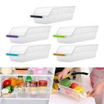 Sturdii High Quality Multicolor Food Grade Plastic Fridge Storage Basket (Pack of 6)