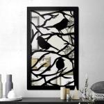 Shri Girraj Ji Black 3D Wall Art Mirror- Branch