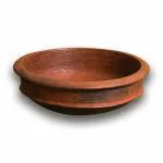 Sreeshylam Enterprises Hand Made Traditional Clay Meen Chatti Pot / Cooking Pot / Cookware / Clay Pot / Fish Curry Pot (1 liter, 08-Inch, Reddish Brown)