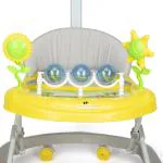BeyBee FIRSTWALK Baby Musical Walker 6 to 18 Months|8 Wheels, Adjustable Height Light-Weight Parental Push Handle Kids Walker for Toddlers, Boy and Girl | Soft Thick Cushioned Seat. (Yellow)