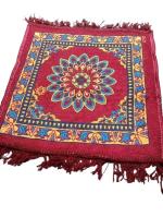VILLEDOMO Quilted Puja Aasan/Carpet/Puja Mat |Square Shape and Soft Velvet Material |Meditation Prayer Mat |Size 60 x 60 cm (Maroon)