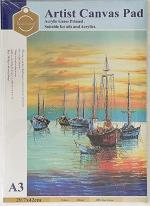 GOLD LEAF Artist Quality A3 10 Sheets Cotton Canvas Easel Sheets Artist Pad Plain Drawing