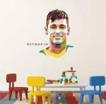Lanstick Vinyl Multicolor Soccer Player Neymar Jr Image Self Adhesive Wall Sticker 24 inch