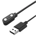 RONIKS Smartwatch Charger Magnetic, USB Charging Cable for Boat Xtend, Noise ColorFit Pulse, Colorfit Ultra/Ultra 2, ColorFit Pro 2/Oxy, W26 W26+ W26m W55+ & Support All 2 Pin Watch (Cable Only, Black