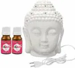 PeepalComm Electric Buddha Aroma Diffuser Night Lamp Light for Home Office Hotel Spa, Rose Aroma Oil, Diffuser (3 x 6.67 ml)