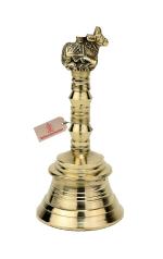 Spherulemuster Brass Nandi Face Puja Ghanti,Gold (30 x 75 x 158 ml)