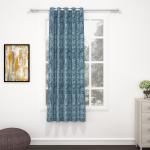 BEDSPUN Curtain Window - Raga Curtains for Bedroom Windows 5 Feet |Texture|Ash Blue| Polyester, Pack of 1