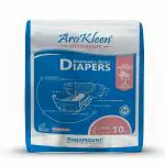 AroKleen 2X DUAL CORE DUAL POWER OVERNIGHT Adult Diapers Tape Style With Odour Lock & Anti-Bacterial High Absorbent ( ADL ) | Leak Guards | Dual Core Padding -EXTRA LARGE ( XL ) - WAIST SIZE: 127 - 170 CM ( 50