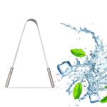 Nurpi oral care steel Tongue cleaner double handle 13 x 5 x 1 cm for Adults and Kids Pack of 1