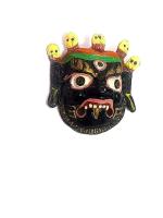 Astroghar Metal Tibetan Small Mahakaal Mask Evil Eye Protector Wall Hanging For Your Home And Office