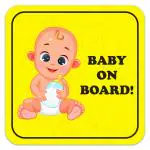 CLICKEDIN Baby On Board Stickers Set Of 2 Stickers For car High Quality Printed Stickers 5inches Self-Adhesive Stickers High Quality Printed
