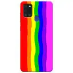 MobiEra Samsung Galaxy A21s Multicolor Color Rainbow Design Plastic Hard Case Cover