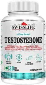 Swisslife Forever Testosterone Supplement for Men | Tribulus 1000mg, Ashwagandha, L-Citrulline & Kaunch Beej | Plant-based | Improves Muscle Strength, Boosts Stamina, Energy & Performance Support | 30 Veg Tablets
