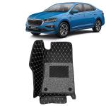 Kingsway 7D Car Floor Foot Tray Mats for Skoda Slavia, 2022 Onwards Model, 100% Waterproof Washable, Black, Made with Top-Notch PVC Material, Complete Set of 3 Piece