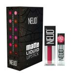 NEUD Matte Liquid Lipstick Hottie Crush Smudge Proof 12-hour Stay Formula with Free Lip Gloss-1 Pack