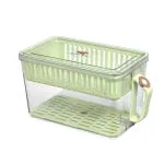 PRIME PICK Fridge Organizer,Stackable Refrigerator Organizer Bins,Storage Containers for Fridge,Fruit Storage Containers for Fridge,Green,Suitable for Vegetables, Fruits, Seafood,Soy Products (Green)