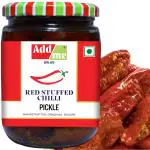 Red Stuffed Chilli Pickle 500gm Homemade lal mirch mirchi ka Bharwa achar Pickles in Mustard Oil Glass Pack