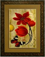 Indianara MULTI COLORED FLOWERS IN A VASE (2450) Digital Reprint 13 inch x 10.2 inch Painting (With Frame)