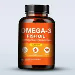 Almora Herbals Omega 3 Fish Oil 1000mg Triple 3X Strength - 340mg EPA & 260mg DHA for Healthy Cholesterol Levels, Heart, Joints, & Brain Health, 60 Softgels