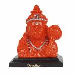VOILA Orange Color Lord Pawan Putra Hanuman Ji Car Dashboard Idol Poly Marble Size 10x8x6