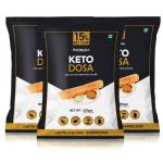 NutroActive Keto Dosa Mix, Gluten Free, 2 gm Net Carb Per Dosa- 350 g (Pack of 3)