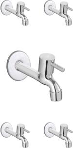 Livefast Silver Stainless Steel Turbo-Sp6 Bib Tap Faucet - Wall Mount Installation Type (Pack Of 6)