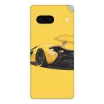 GADGETSWRAP Printed Vinyl Skin Sticker for Google Pixel 7 - Yellow Car