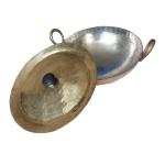 ROYALSTUFFS Copper Kadai Multi Purpose Hammered Kadhai for Cooking,Capacity: 3 Liter,Weight:2.8 kg