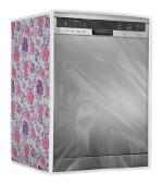 Classic Dishwasher Cover Suitable for Godrej Dishwasher of 12, 13, 14, 15 Place Setting | 63X63X81Cms| White & Pink Flower