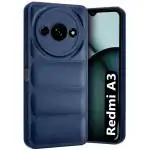 Fashionury Back Case Cover for Redmi A3 | Matte Soft Case | Compatible for Redmi A3 Back Case Cover | Liquid Silicon Puff Case for Redmi A3 2024 with Camera Protection | (Blue)