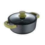 BERGNER Elements Pre Seasoned Non-Stick Induction Base Olive Green Cast Iron Casserole with Glass Lid 1.9 L (BG-34261-BK)