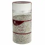 BLOSSOM Edible Silver Balls Sprinkles for Cake Decoration (Size- 0) 250 g