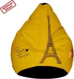 ORKA XXL Tear Drop Bean Bag Cover (Without Beans) (Black, Yellow) (Pack of 2)