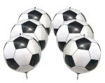 AMFIN (Pack of 6) Soccer / Football Foil Balloon White Color Kids Toys Football Balloons Party Supplies