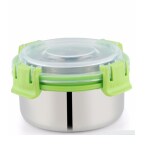 UNINOX Stainless Steel Smart Lock n Lock Leak Proof Container Lunch Box Set of 1 pc (425 ml), Spill Proof, BPA Free, Rust Free, Ideal for Office, School, Picnic, Green