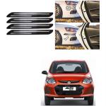 Feelitson Black Car Bumper Protector Safety Guard Double Strip For Alto 800 Type-1 (Pack Of 4)