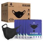 Care View 3 Dimensional Disposable Face Mask Pouch with 4 Layered Filtration, SITRA and BIS(ISI) certified & Incredibly Soft Spandex Non Woven Fabric Ear loop (BLACK, PACK OF 100)