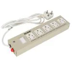Econe Metal Body 6 10 Amp 5 Socket And Switch With Led Indicator And Extra Fuse Power Extension Board Extension Cord Flex Box Spike Guard - 2.2 Mtr