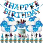 Zyozique Frozen Theme Birthday Party , Frozen Birthday Party Decorations for Girls with Happy Birthday Banner, Cake Topper, Cup Cake Topper & Balloons (Pack of 37)