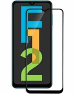 ALOMPIK Samsung Galaxy F12 Black Air Bubble Proof and Scratch Resistant Edge to Edge Tempered Glass