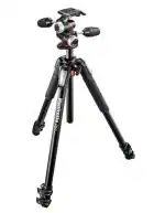 Manfrotto MK055XPRO3-3W Black Aluminum 3 Section Horizontal Column Tripod with Head