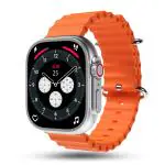 Pebble Crest 2.02 inch Infinite Display, BT Calling, Heart Rate Monitoring, AI Voice Assitance, Sleep Monitor, Multiple watch faces, alarm & notification, Multiple watch faces - Salamander Orange