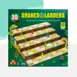 QUALITIO 3D Snakes & Ladders MDF Wooden Board Game Toy Play with Kids and Adults. Incomplete