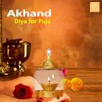 Narayan Bhakti Akhand Diya with Oil Lamp(Big Size Height 6 inch) for Home, Office Puja, Mandir Decorative Lantern Diya with Glass/Shade Cover for Prayer