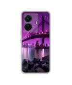 Casotec Manhattan Bridge Design Printed Silicon Soft TPU Back Case Cover for Vivo T1 44W 4G