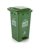 Aristo Green Plastic Step-On Rectangular Garbage Dustbin 70 L
