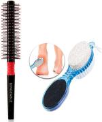 Bingeable Simple Hair Brush 4 In 1 Foot Pedicure Pumice Stone Sc (Set Of 2)