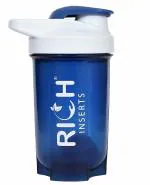 Rich Inserts Gym Shaker Bottle for Protein Shaker/Sipper Bottle, Ideal for Protein (Blue 500 ml)