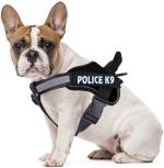 POLICE K9Dog K9 Police Dog Harness Vest with Hook and Loop Straps and Handle and Adjustable (M- 22-28 Inch Girth, Black)